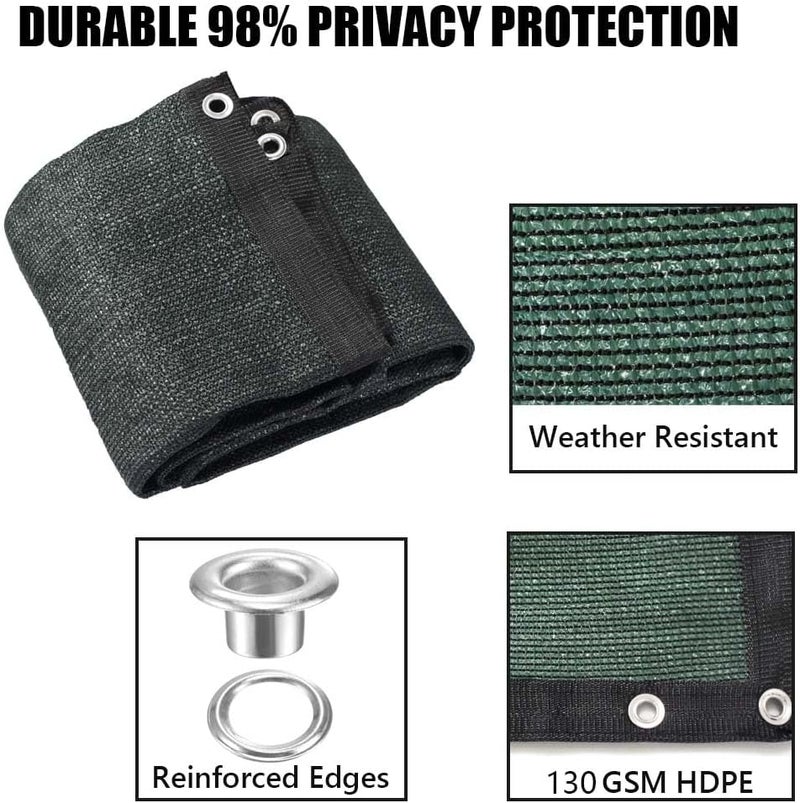 DSDESHU Store Privacy Fence Screen 4 X 20 FT, Heavy Duty Outdoor Shade Mesh Cloth for Garden, Backyard, Patio, Balcony & More – UV Protection, Windproof & Durable – Easy Installation with Grommets, Customizable - Image 2